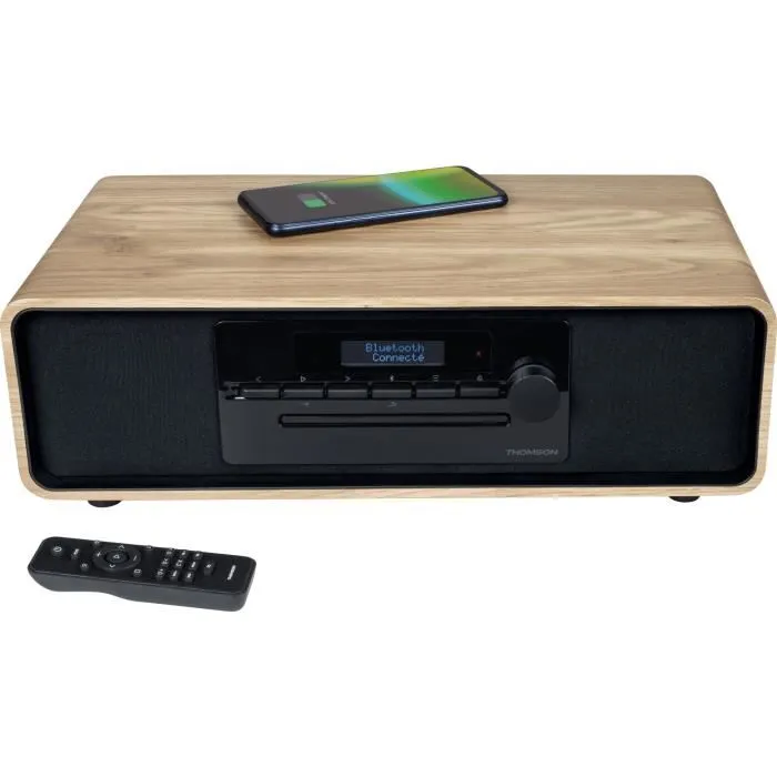 Thomson THO1722424747487 Microsistema Bluetooth Madera/Negro Radio FM/DAB+/CD/MP3/USB/Inducción 75W Pantalla LCD Mando a distancia Thomson THO1722424747487 Microsistema Bluetooth Madera/Negro Radio FM/DAB+/CD/MP3/USB/Inducción 75W Pantalla LCD Mando a distancia