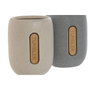 DKD Home Decor Portacepillos de Dolomita Surtido de 2 Unidades en Crema y Gris