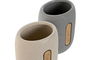 DKD Home Decor Vaso Crema Gris Dolomita 7 x 11 x 8.5 cm (2 Unidades) Apto Lavavajillas
