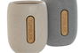 DKD Home Decor Vaso Crema Gris Dolomita 7 x 11 x 8.5 cm (2 Unidades) Apto Lavavajillas