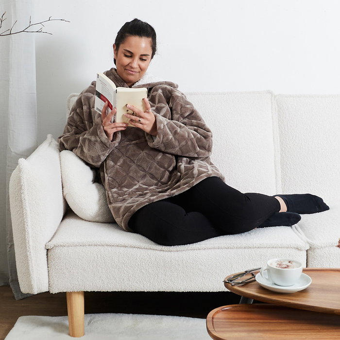 Home Deco Factory Sudadera Relieve Marrón Sweat Plaid Poliéster Home Deco Factory Sudadera Relieve Marrón Sweat Plaid Poliéster