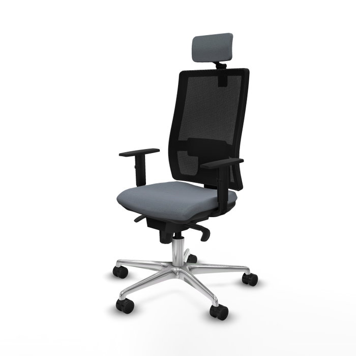 PIQUERAS Y CRESPO Silla de oficina Horna con mecanismo Sincro, Gris y Negro PIQUERAS Y CRESPO Silla de oficina Horna con mecanismo Sincro, Gris y Negro