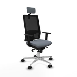 PIQUERAS Y CRESPO Silla de oficina Horna con mecanismo Sincro, Gris y Negro