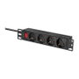 LogiLink Regleta de 4 tomas con interruptor, 10 pulgadas, 2m