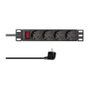 LogiLink Regleta de 4 tomas con interruptor, 10 pulgadas, 2m