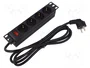 LOGILINK PDU4B01 Regleta de alimentación 4 tomas Schuko, 2m, negro