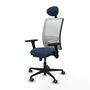 PIQUERAS Y CRESPO Silla de oficina Zulema Sincro/Traslack Azul marino y Blanco