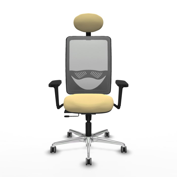PIQUERAS Y CRESPO Silla de oficina Zulema con mecanismo Sincro/Traslack, Crema y Gris PIQUERAS Y CRESPO Silla de oficina Zulema con mecanismo Sincro/Traslack, Crema y Gris