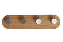 DKD Home Decor Perchero de Bambú e Inox Mate Natural