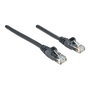 Intellinet Patchkabel RJ45 U/UTP Cat6 0.50m Negro, Hebelschutz, CCA 24AWG, Contactos Dorados, Certificado EIA/TIA