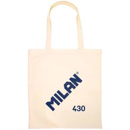 Milan Bolsa De Mano Tote Bag Since 1918 Beige, Bolso de Tela Tejido Ripstop Resistente, Capacidad 12.6 Litros
