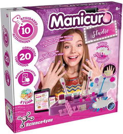 Science for you Juego Studio de Manicura para Crear Esmaltes y Personalizar Uñas con Pegatinas, 29x30x6 cm
