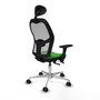 PIQUERAS Y CRESPO Silla de oficina Jorquera con Mecanismo Sincro/Traslack, Tela Verde y Malla Gris