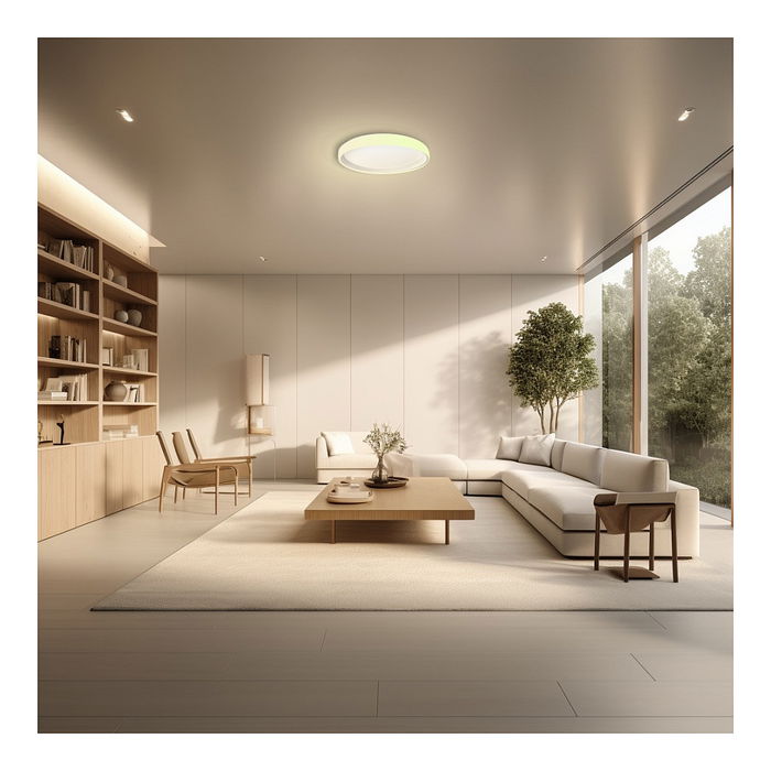 Aqara T1M Lámpara LED de Techo Redonda Blanca, 40 W, Diámetro 49.5 cm, Temperatura de Color Ajustable 2700 K - 6500 K, IP20