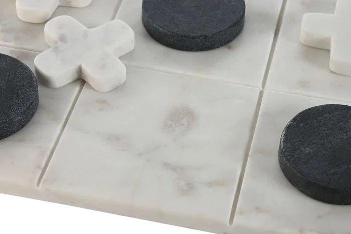 DKD Home Decor Juego Piedra Tic Tac Toe Blanco y Negro 30x30x1,5 cm DKD Home Decor Juego Piedra Tic Tac Toe Blanco y Negro 30x30x1,5 cm