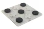 DKD Home Decor Juego Piedra Tic Tac Toe Blanco y Negro 30x30x1,5 cm