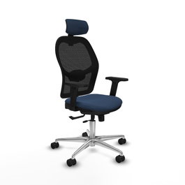 PIQUERAS Y CRESPO Silla de oficina Jorquera con mecanismo Sincro/Traslack en Azul marino y Negro