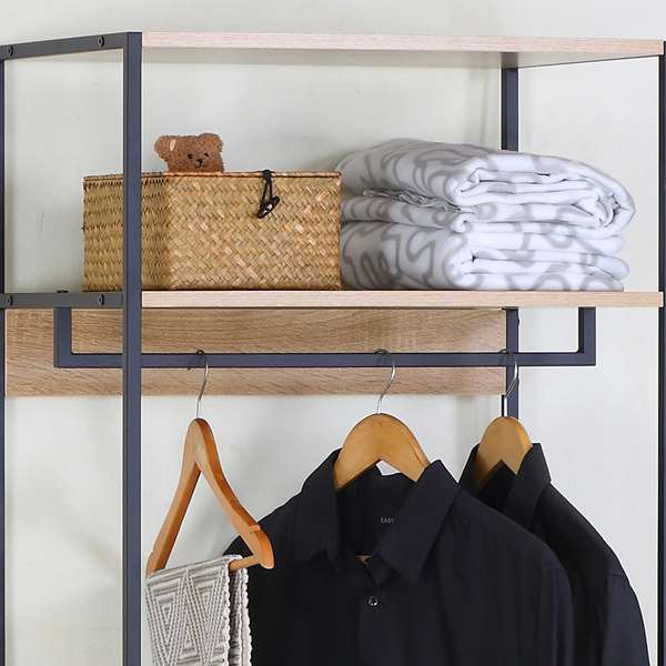 Max Home Armario Perchero Madera 60x40x175 cm Acero y Tablero Aglomerado Melamina