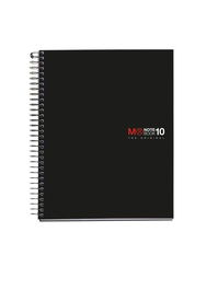 Miquelrius 47044 Cuaderno Espiral NB-18 A5 200 Hojas 5x5mm Polipropileno Negro