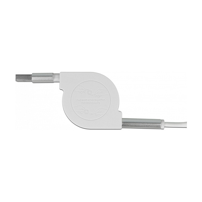 DeLOCK Cable USB 3 en 1 Enrollable Lightning™, Micro USB y USB Tipo-C™ Blanco/Plata DeLOCK Cable USB 3 en 1 Enrollable Lightning™, Micro USB y USB Tipo-C™ Blanco/Plata