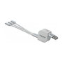 DeLOCK Cable USB 3 en 1 Enrollable Lightning™, Micro USB y USB Tipo-C™ Blanco/Plata