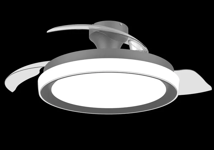Philips Bliss 8721103096043 - Ventilador de techo con aspas retráctiles, luz LED regulable 3 colores, DC 28W+35W, diámetro 106 cm, color negro