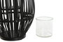 DKD Home Decor Portavela Colonial Negro Ratan y Cristal 25 x 46 x 25 cm (4 Unidades)
