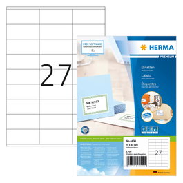 HERMA Etiketten Premium A4 blanco 70x32 mm, 2700 unidades