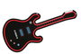 DKD Home Decor Decoración Luminosa LED Neón Guitarra de Pared, Acrílico, Negro/Rojo, 1.5 x 63 x 28 cm (2 Unidades)