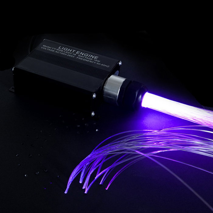Máquina de Luz Fibra Óptica LED RGB 16W 150 Hilos 2m