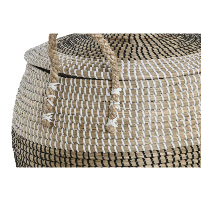 DKD Home Decor Set de 2 Cestas Seagrass Blanco TAMKY