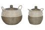 DKD Home Decor Set de 2 Cestas Seagrass Blanco TAMKY