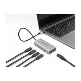 DeLOCK Hub USB Type-C 10 Gbps con 4 puertos USB Type-C y PD 85W