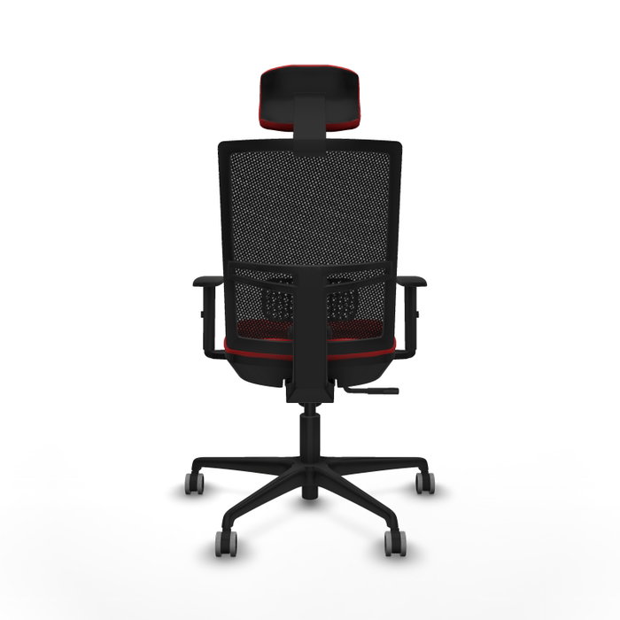 PIQUERAS Y CRESPO Silla de oficina Yunquera con mecanismo Sincro, Rojo y Negro