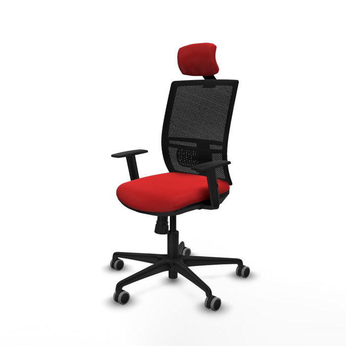 PIQUERAS Y CRESPO Silla de oficina Yunquera con mecanismo Sincro, Rojo y Negro