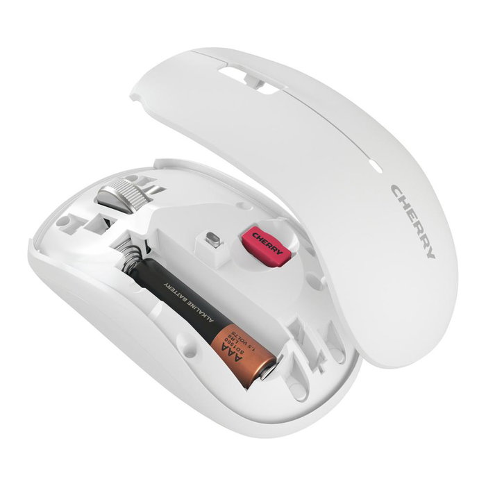 CHERRY MW 2200 Ratón Inalámbrico para Portátil, 1300 DPI, Sensor Óptico, Nano Receptor USB, Diseño Ambi-dextro, Color Blanco