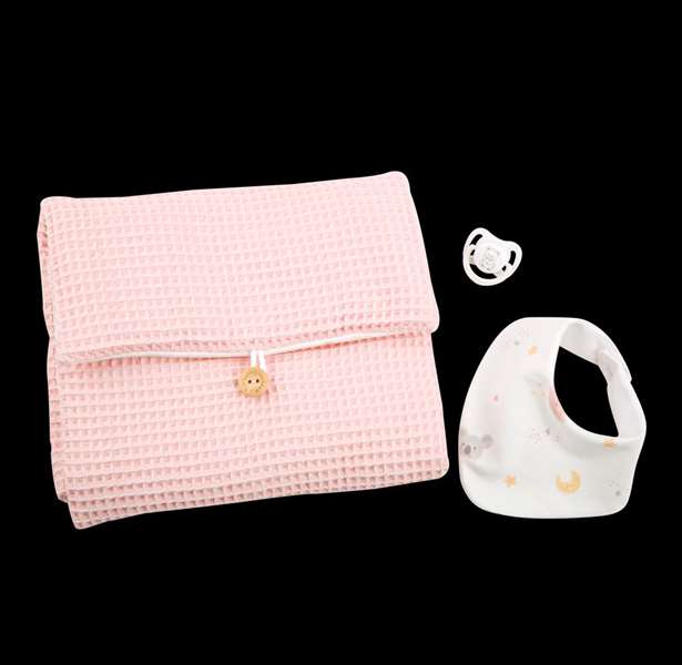 Muñecas Arias Muñeca Elegance Zoe, 42 cm, Rosa con Cambiador y Babero, Cuerpo de Vinilo para Niña