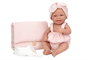 Muñecas Arias Muñeca Elegance Zoe, 42 cm, Rosa con Cambiador y Babero, Cuerpo de Vinilo para Niña