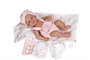 Muñecas Arias Muñeca Elegance Zoe, 42 cm, Rosa con Cambiador y Babero, Cuerpo de Vinilo para Niña