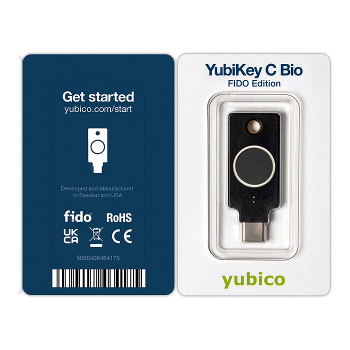 YUBICO YubiKey C Bio FIDO Edition Llave de Seguridad USB Tipo C para Windows, macOS, Chrome OS, Linux