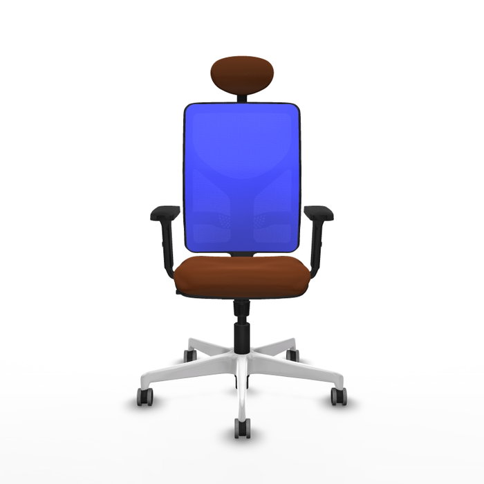 PIQUERAS Y CRESPO Silla de oficina Motilla con mecanismo Sincro, Marrón y Azul