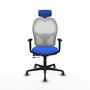 PIQUERAS Y CRESPO Silla de oficina Jorquera con mecanismo Sincro/Traslack, Azul y Blanco