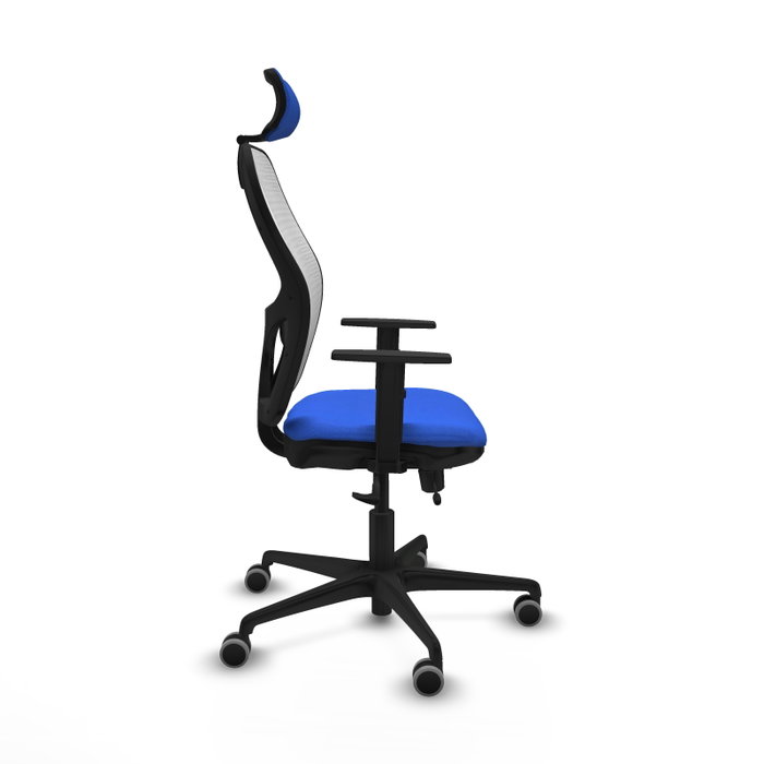 PIQUERAS Y CRESPO Silla de oficina Jorquera con mecanismo Sincro/Traslack, Azul y Blanco