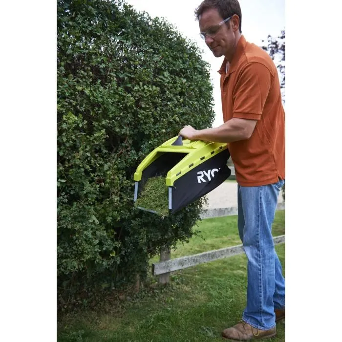 Ryobi 5133002345 Cortacésped Eléctrico 1500W, Ancho de Corte 36cm, Recolector 45L, Mulching