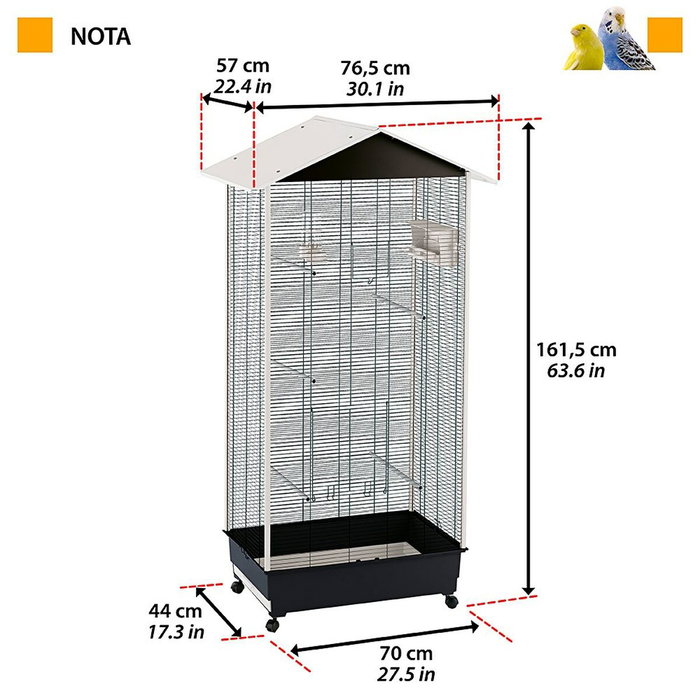 Ferplast Jaula Aviary Nota Negra para Aves
