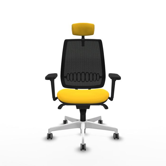 PIQUERAS Y CRESPO Alares Silla de Oficina Sincro Malla Negra y Asiento Similpiel Amarillo PIQUERAS Y CRESPO Alares Silla de Oficina Sincro Malla Negra y Asiento Similpiel Amarillo