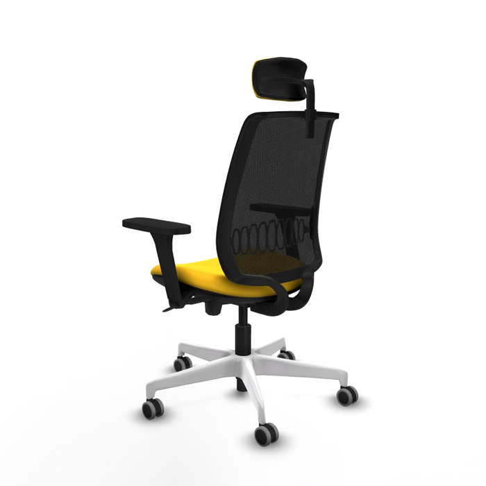 PIQUERAS Y CRESPO Alares Silla de Oficina Sincro Malla Negra y Asiento Similpiel Amarillo PIQUERAS Y CRESPO Alares Silla de Oficina Sincro Malla Negra y Asiento Similpiel Amarillo