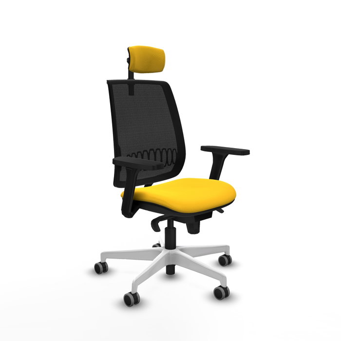 PIQUERAS Y CRESPO Alares Silla de Oficina Sincro Malla Negra y Asiento Similpiel Amarillo PIQUERAS Y CRESPO Alares Silla de Oficina Sincro Malla Negra y Asiento Similpiel Amarillo