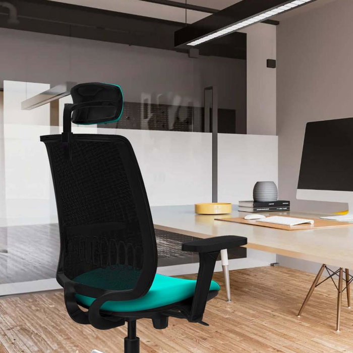 PIQUERAS Y CRESPO Alares Silla de Oficina Sincro Malla Negra y Asiento Similpiel Amarillo PIQUERAS Y CRESPO Alares Silla de Oficina Sincro Malla Negra y Asiento Similpiel Amarillo