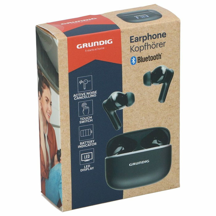Grundig Earphone Auriculares Bluetooth con estuche, negro Grundig Earphone Auriculares Bluetooth con estuche, negro